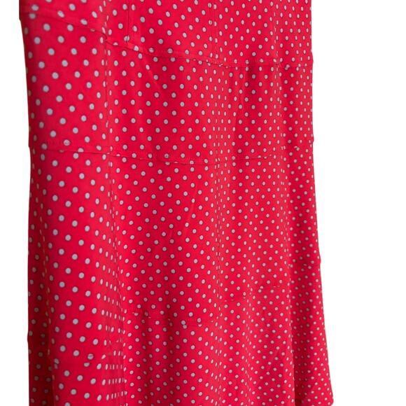 Jones New York Cap Sleeve Red & Beige Polk Dot Fit & Flare dress, Size 10 EUC - Picture 3 of 3